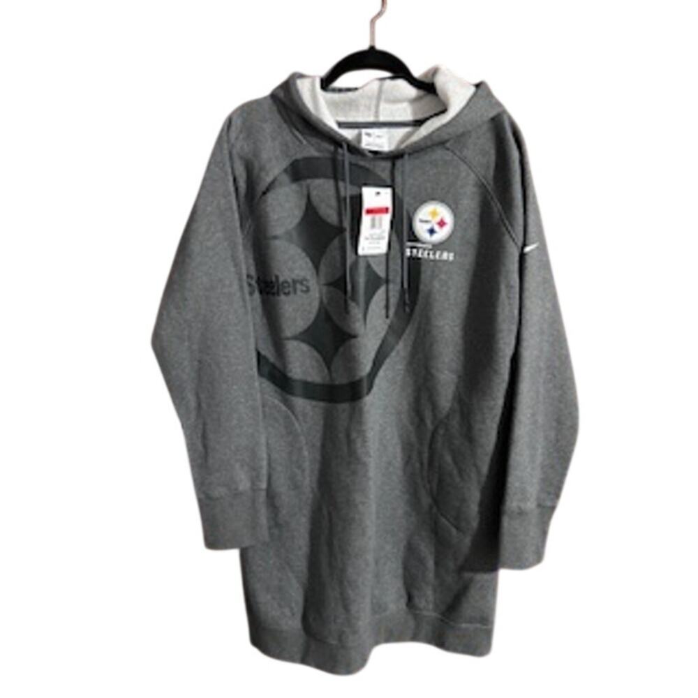 Pittsburgh Steelers Nike Women's sz L Oversized Fleece Raglan Hoodie Dress